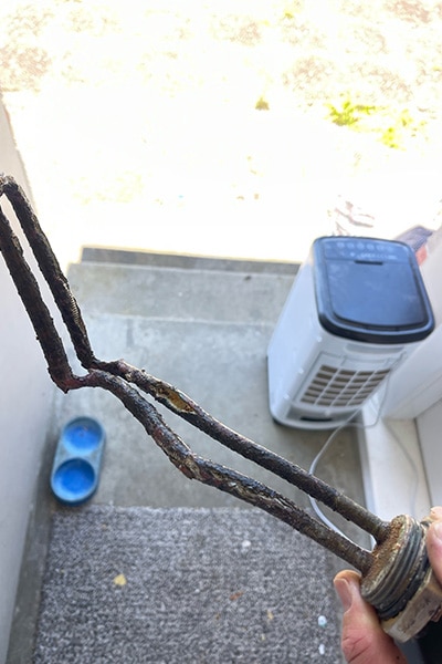 burnt element of hot water cylinder
