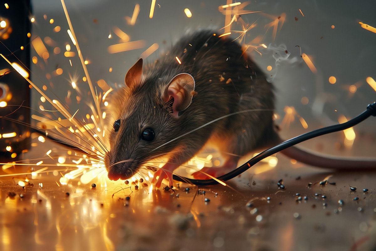 mouse chewing electrical wire