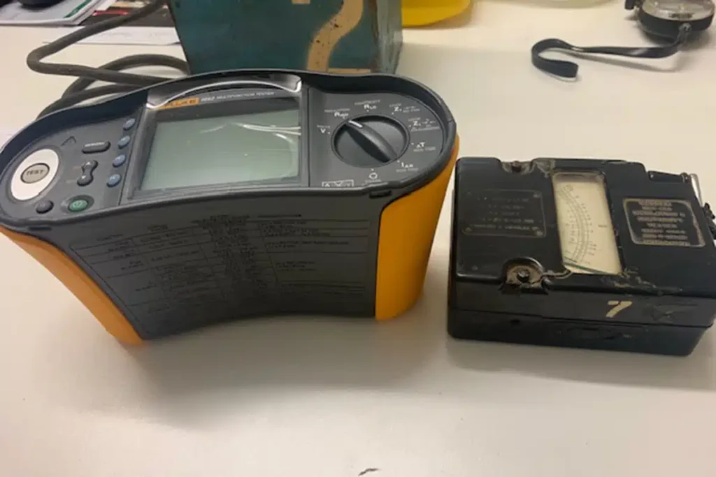 Insulation resistance tester used during an electrical warrant of fitness inspection
