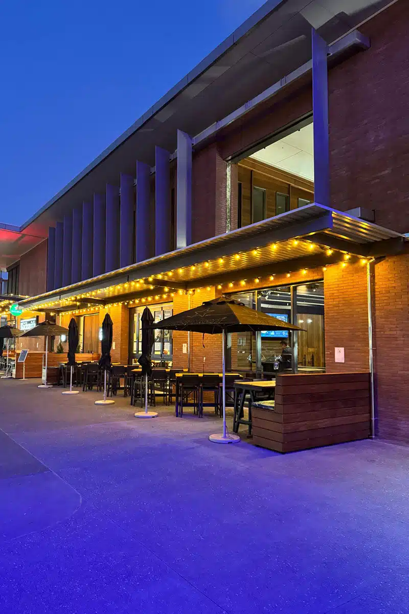 Outdoor entertaining area of commercial bar