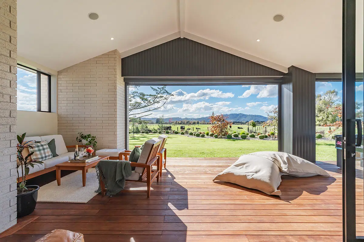 Outdoor living space under cover