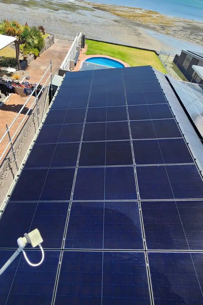Solar panel installation on North Shore property