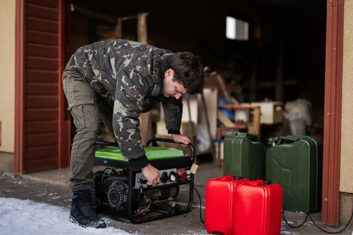 Man using a generator
